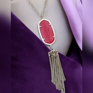 NWT Rare Kendra Scott Rayne long red stone necklace